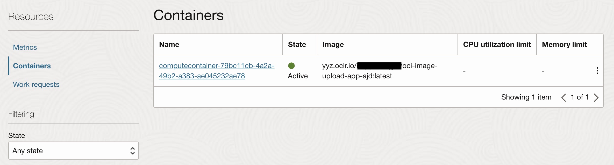 Container Image URL